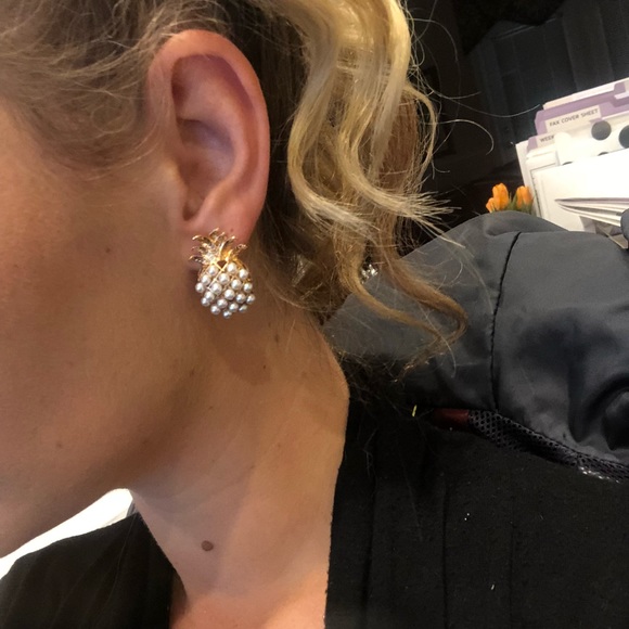 PINEAPPLE STATEMENT EARRINGS - Picture 4 of 4